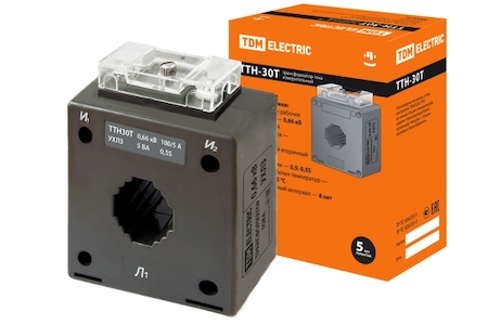 TDM ELECTRIC SQ1101-0070 Трансформатор тока измерительный ТТН  30T/100/5-5VA/0,5S TDM